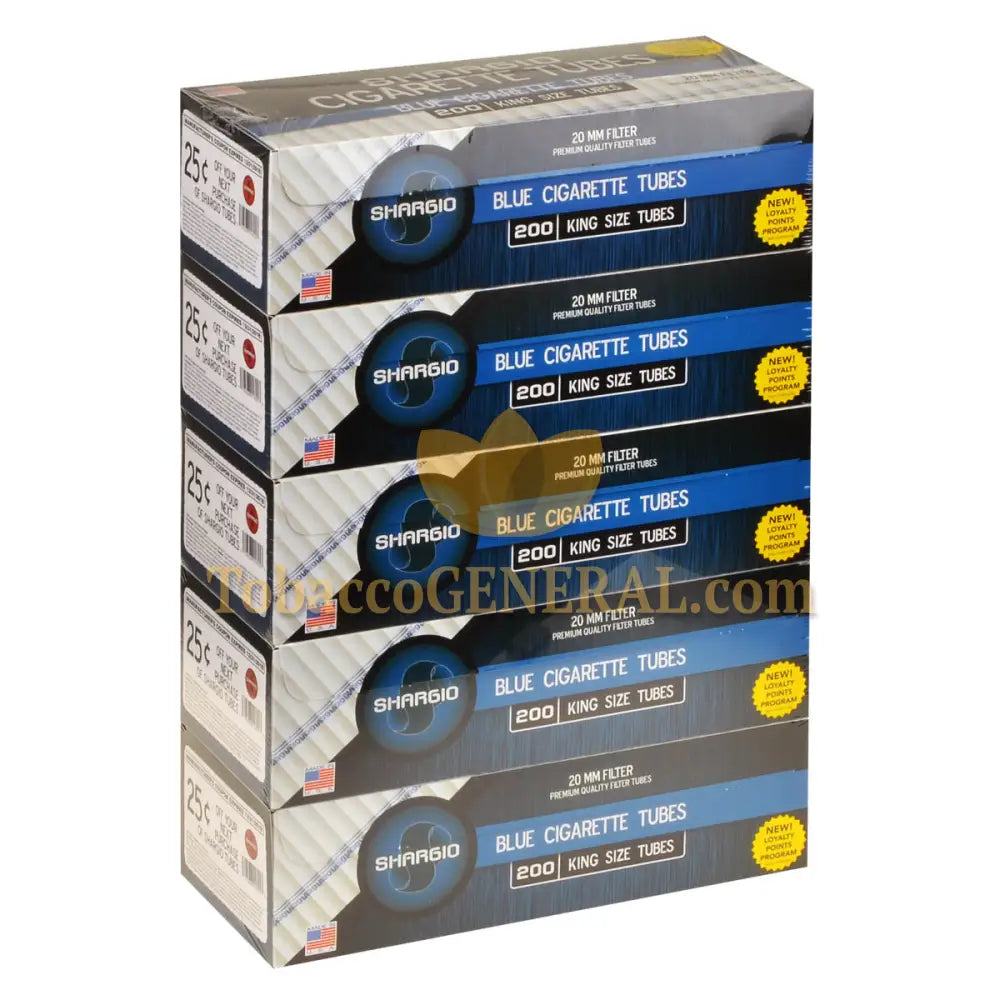 Shargio Filter Tubes King Size Blue (Light) 5 Cartons of 200 1