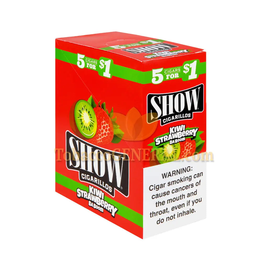 Show Cigarillos Kiwi Strawberry Ba Boom Pre Priced 15 Packs of 5