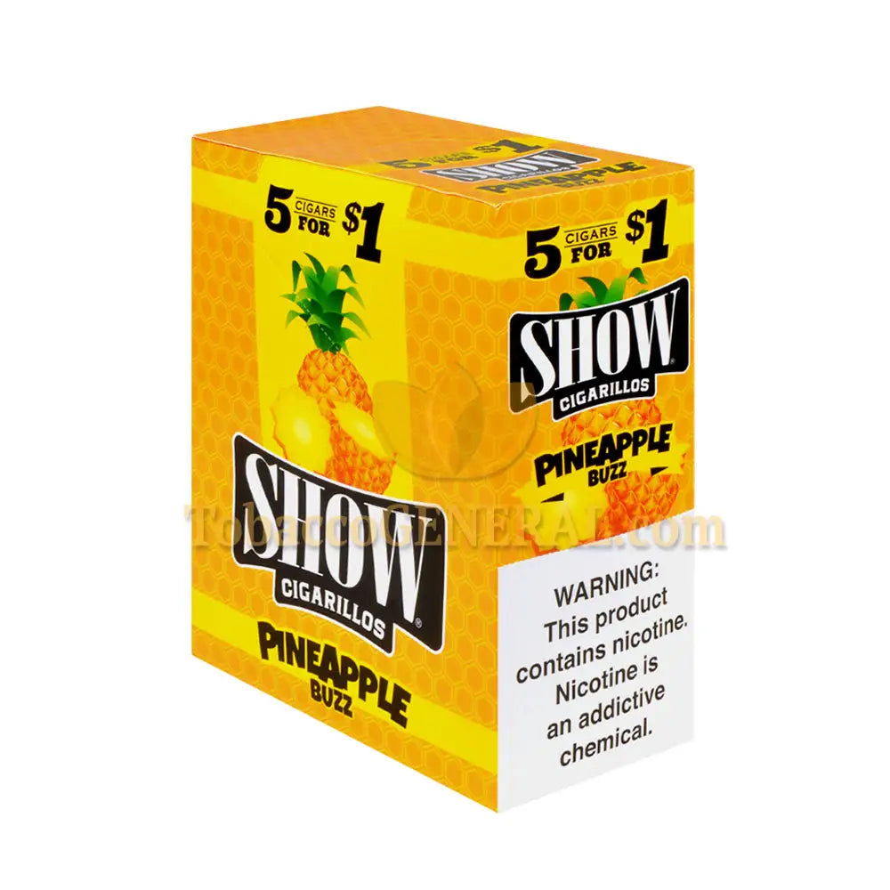 Show Cigarillos Pineapple Buzz Pre Priced 15 Packs of 5
