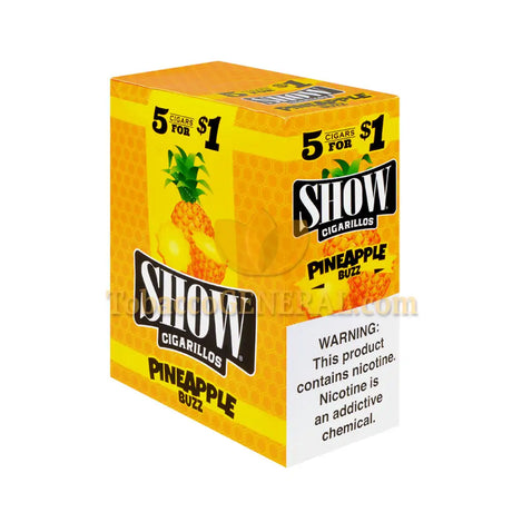 Show Cigarillos Pineapple Buzz Pre Priced 15 Packs of 5