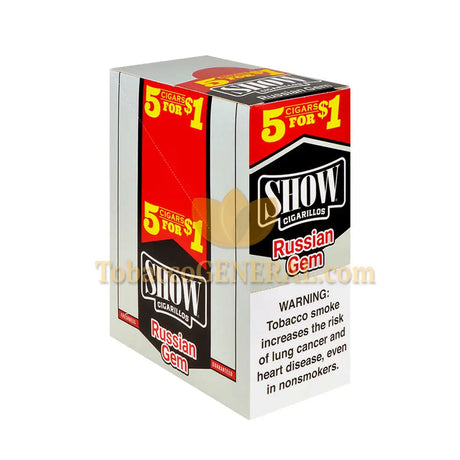 Show Cigarillos Russian Gem Pre Priced 15 Packs of 5