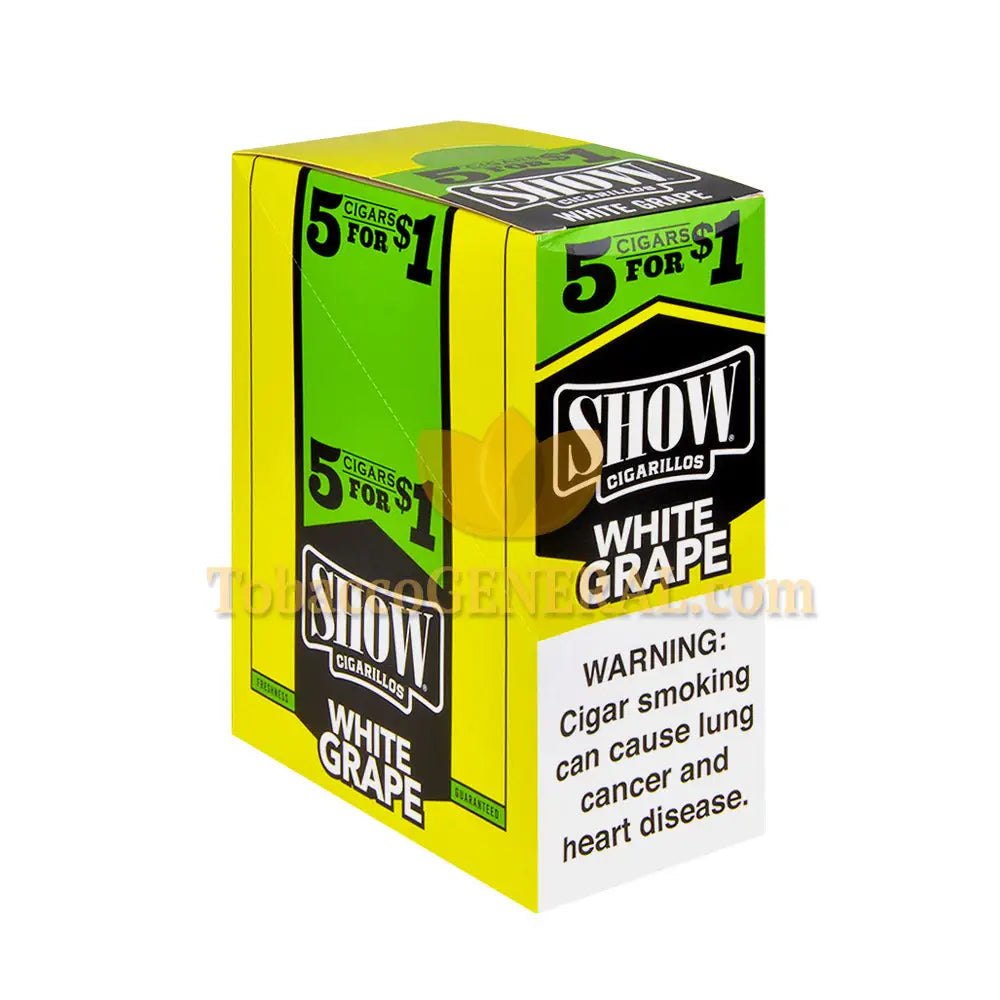 Show Cigarillos White Grape Pre Priced 15 Pouches of 5