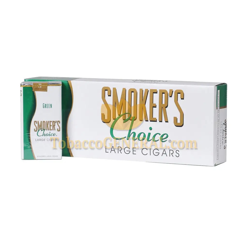 Smoker's Choice Menthol Green Filtered Cigars 10 Packs of 20 1