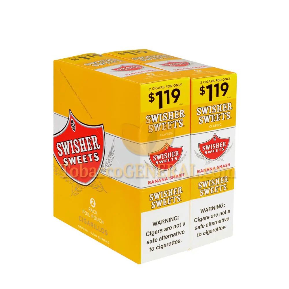 Swisher Sweets Banana Smash Cigarillos 1.19 Pre-Priced 30 Packs of 2