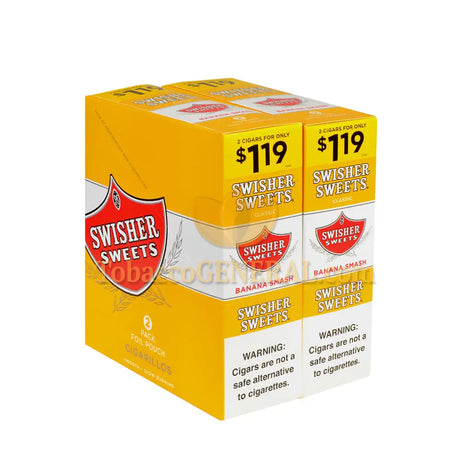 Swisher Sweets Banana Smash Cigarillos 1.19 Pre-Priced 30 Packs of 2