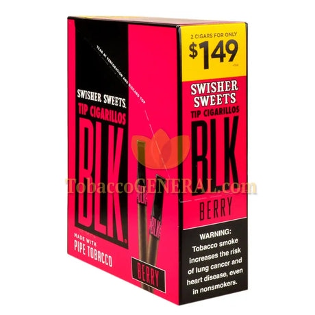 Swisher Sweets BLK Berry Tip Cigarillos 1.49 Pre-Priced 15 Packs of 2