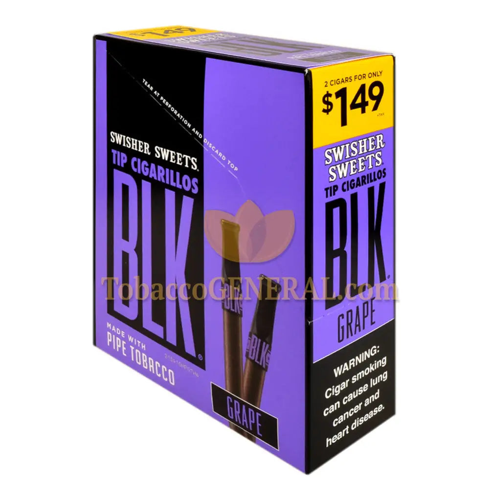 Swisher Sweets BLK Grape Tip Cigarillos 1.49 Pre-Priced 15 Packs of 2