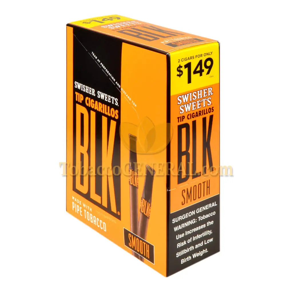 Swisher Sweets BLK Smooth Tip Cigarillos 1.49 Pre-Priced 15 Packs of 2