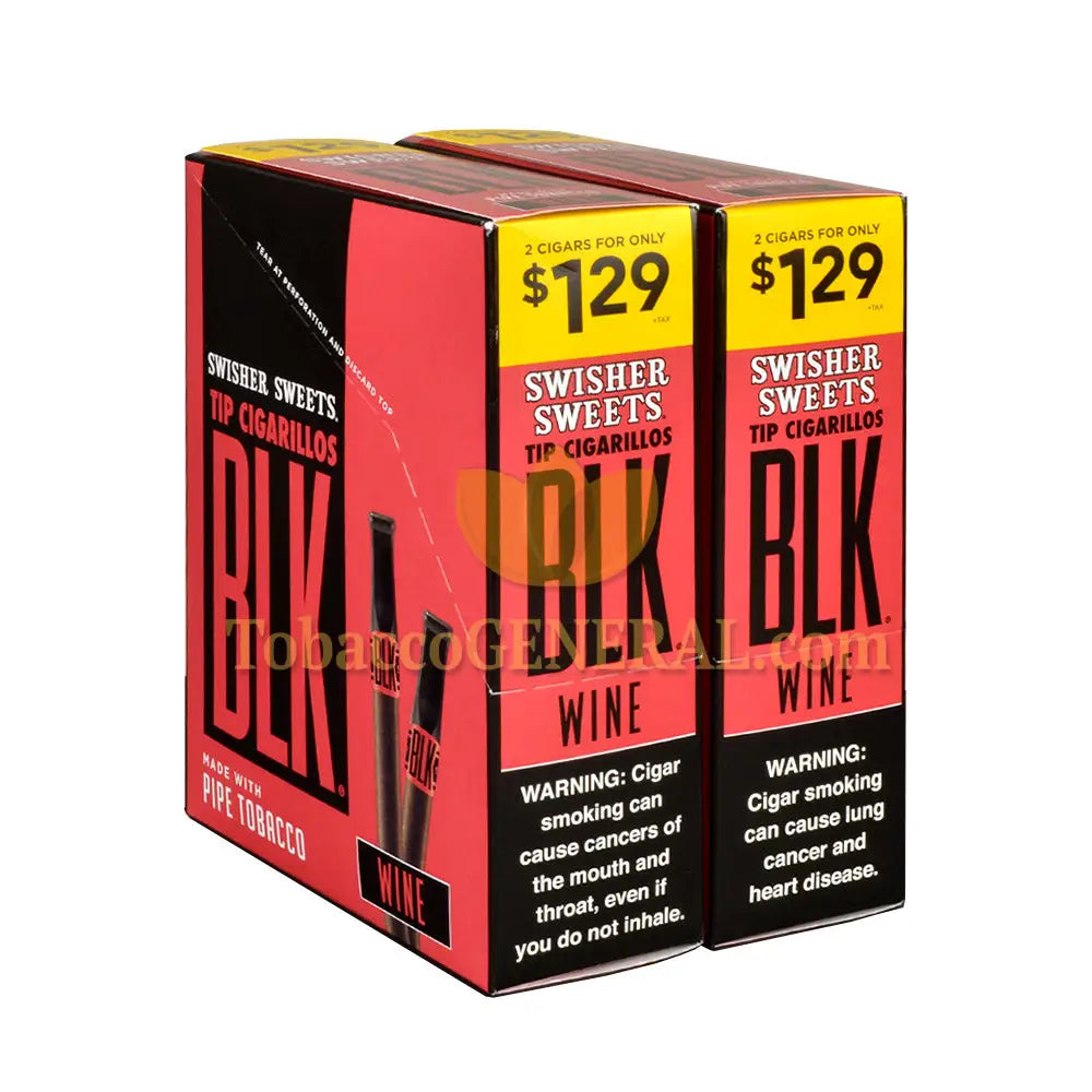 Swisher Sweets BLK Wine Tip Cigarillos 1.29 Pre-Priced 30 Packs of 2