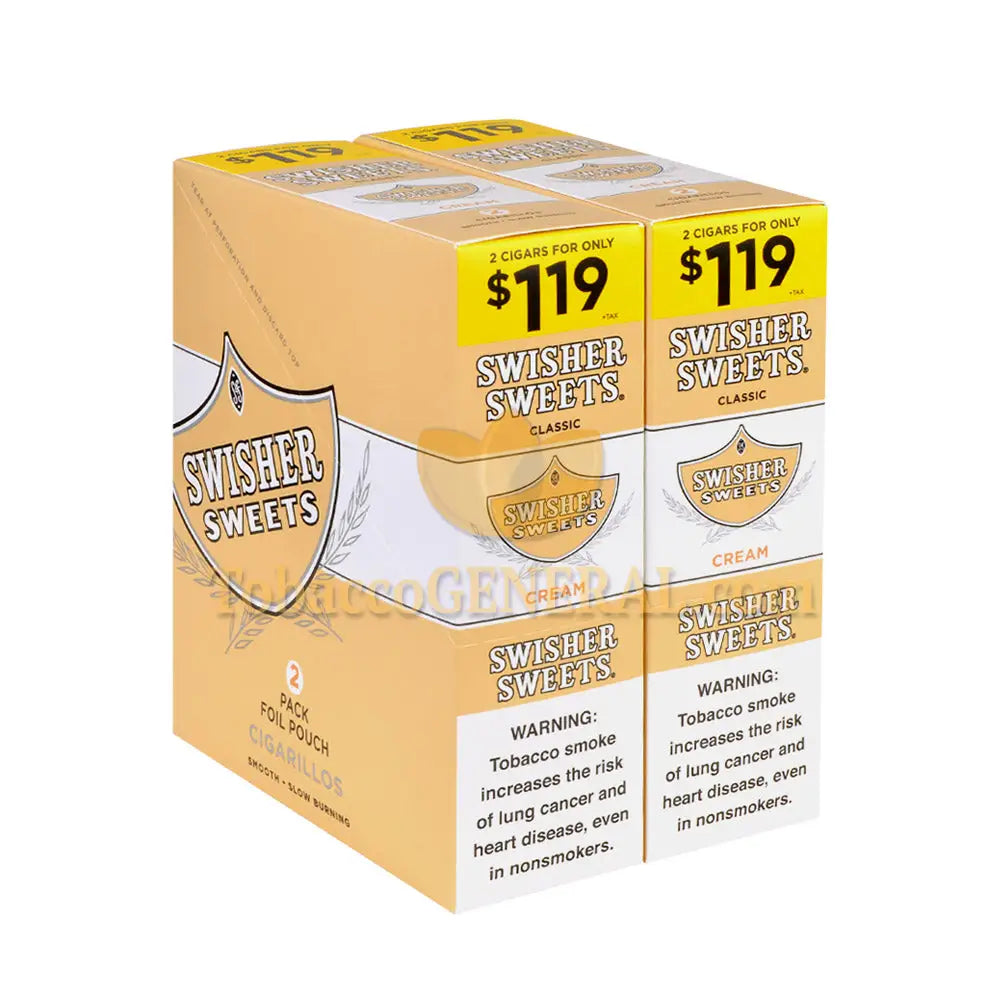 Swisher Sweets Cream Cigarillos 1.19 Pre-Priced 30 Packs of 2