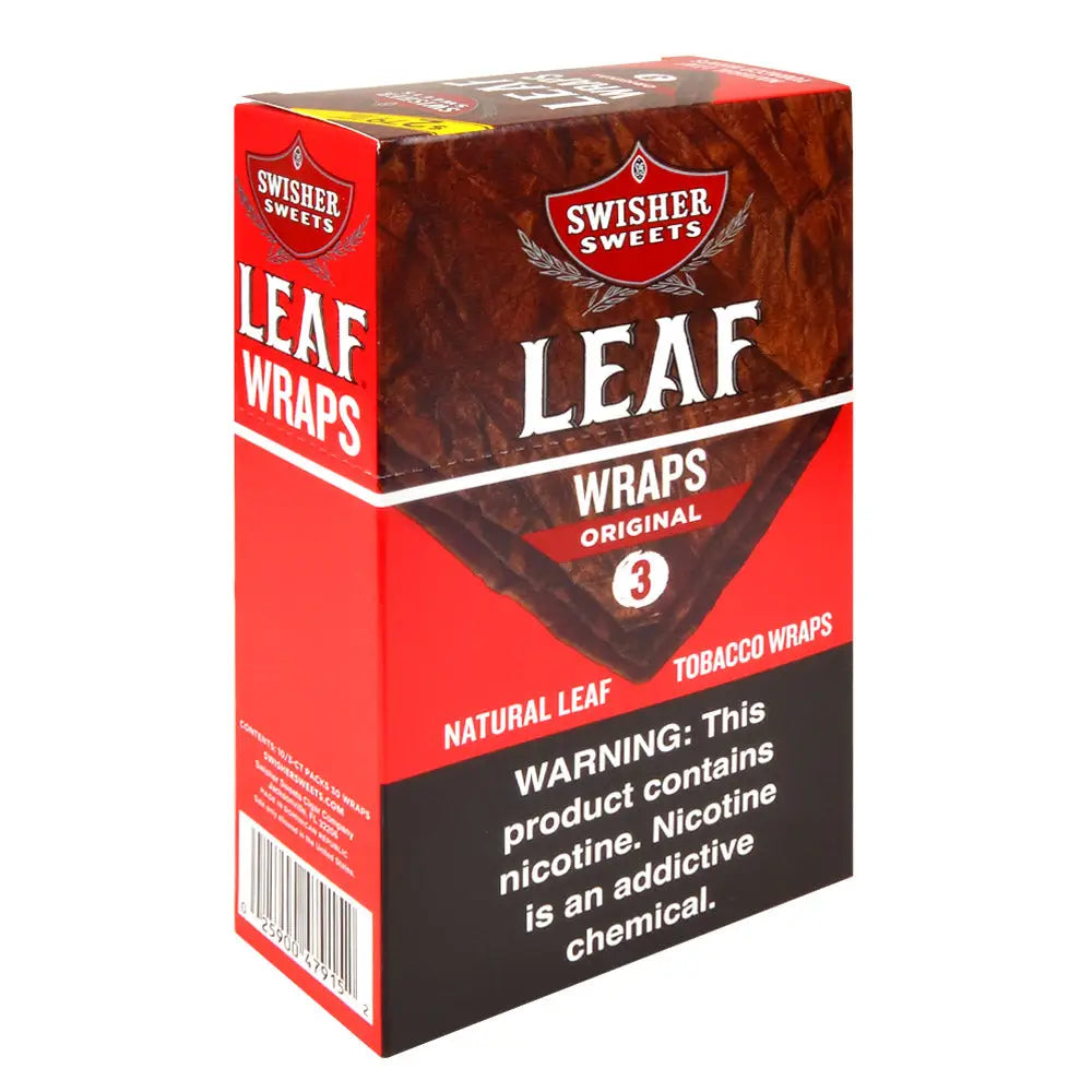 Swisher Sweets Leaf Wraps Original $2.79 Pre-price 10 packs of 3