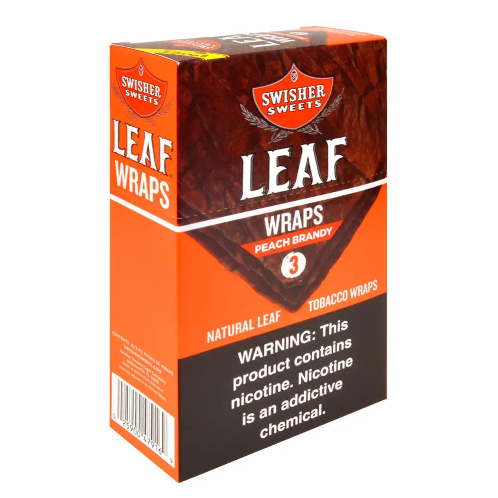 Swisher Sweets Leaf Wraps Peach Brandy $2.79 Pre-price 10 packs of 3