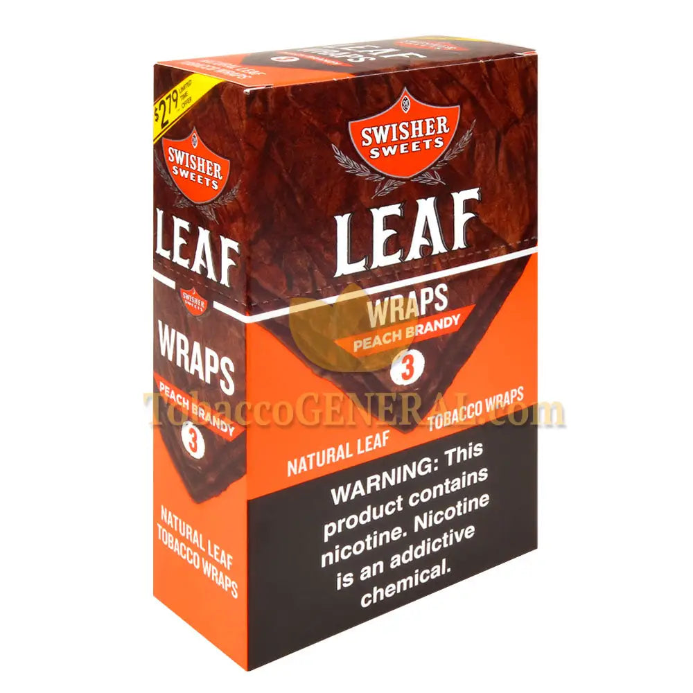 Swisher Sweets Leaf Wraps Peach Brandy $2.79 Pre-price 10 packs of 3