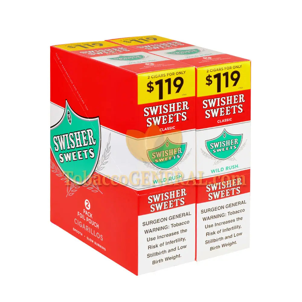 Swisher Sweets Wild Rush Cigarillos 1.19 Pre-Priced 30 Packs of 2