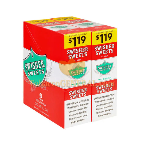 Swisher Sweets Wild Rush Cigarillos 1.19 Pre-Priced 30 Packs of 2