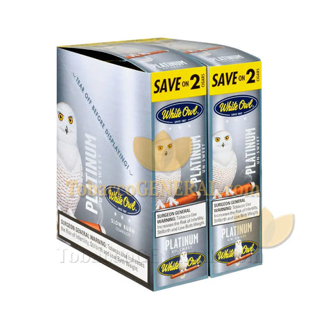 White Owl Cigarillos 30 Packs of 2 Cigars Platinum