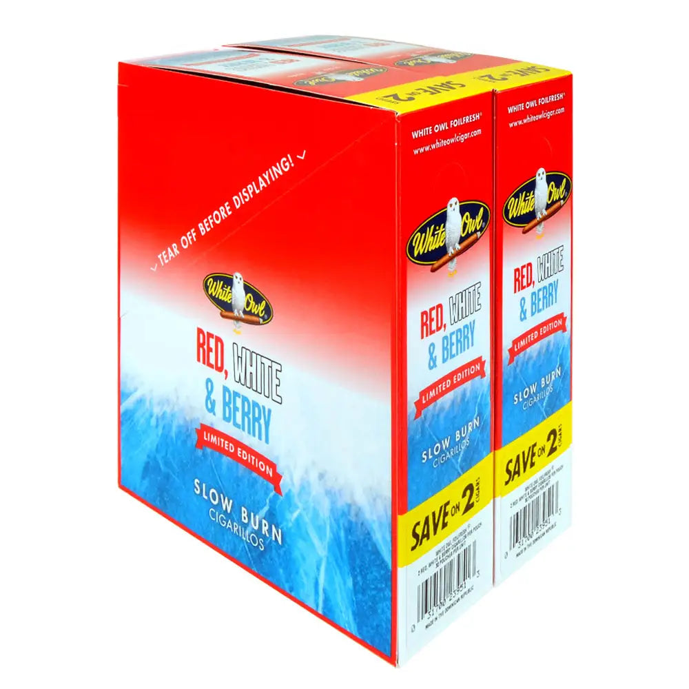White Owl Cigarillos 30 Packs of 2 Cigars Red White & Berry