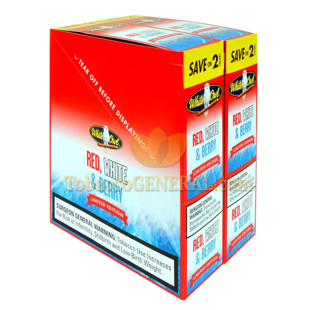 White Owl Cigarillos 30 Packs of 2 Cigars Red White & Berry