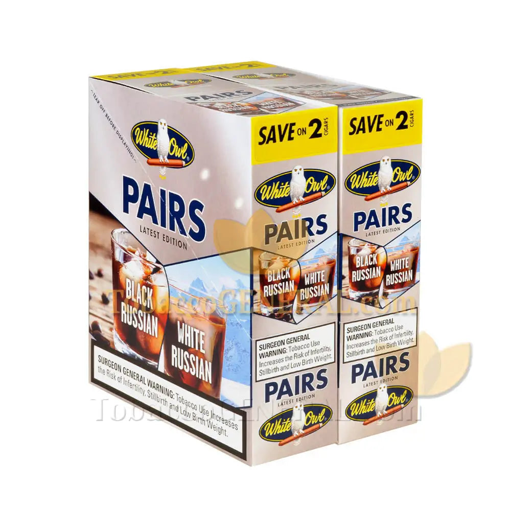 White Owl Pairs Black Russian/White Russian Cigarillos 30 Packs of 2 Cigars