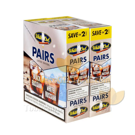 White Owl Pairs Black Russian/White Russian Cigarillos 30 Packs of 2 Cigars