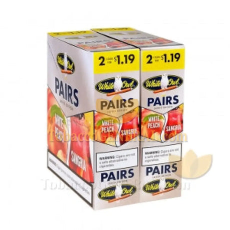 White Owl Pairs White Peach/Sangria Cigarillos 1.19 Pre-Priced 30 Packs of 2