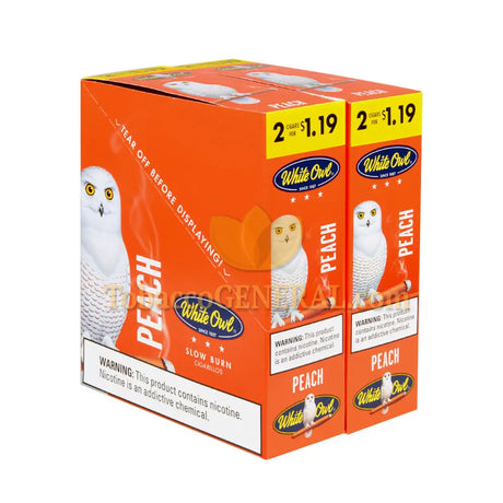 White Owl Peach Cigarillos 1.19 Pre-Priced 30 Packs of 2