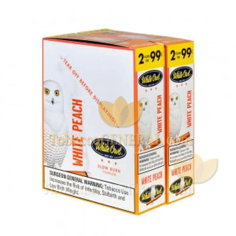 White Owl White Peach Cigarillos 99c Pre Priced 30 Packs of 2