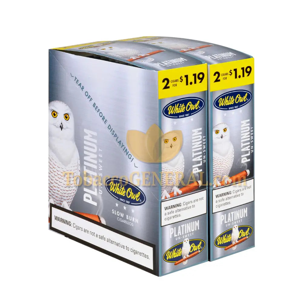 White Owl Platinum Cigarillos 1.19 Pre-Priced 30 Packs of 2