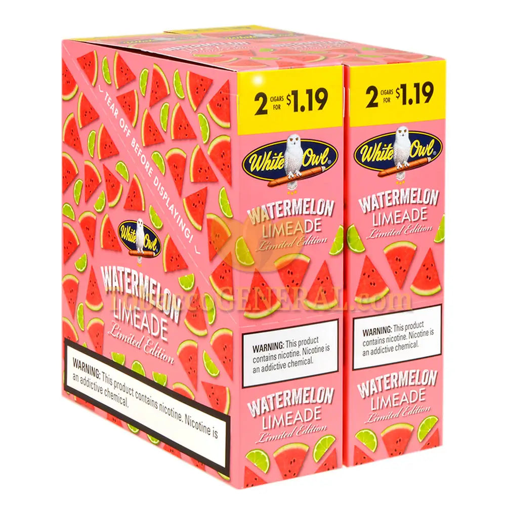White Owl Watermelon Limeaid Cigarillos 1.19 Pre-Priced 30 Packs of 2
