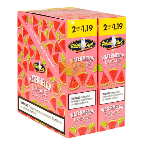 White Owl Watermelon Limeaid Cigarillos 1.19 Pre-Priced 30 Packs of 2