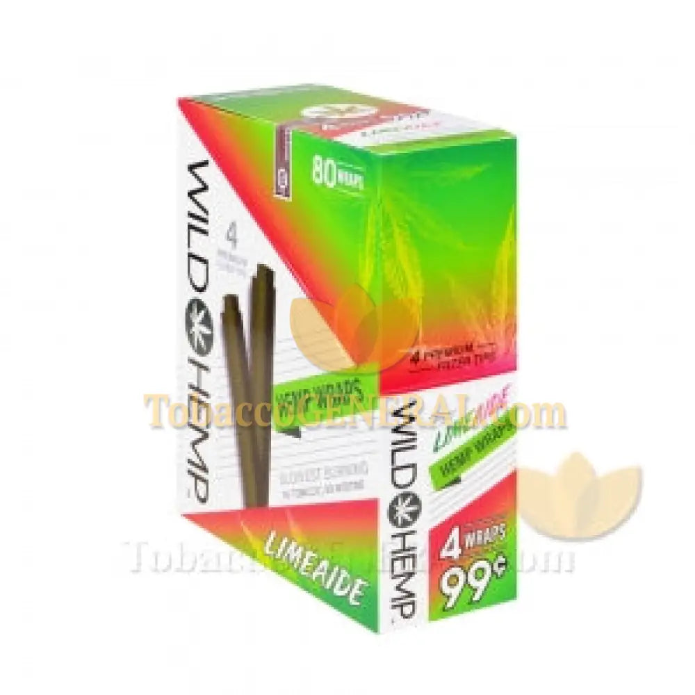 Wild Hemp Limeaid Pre-Rolled Filter Wraps 99c Pre-Priced 20 Pouches of 4