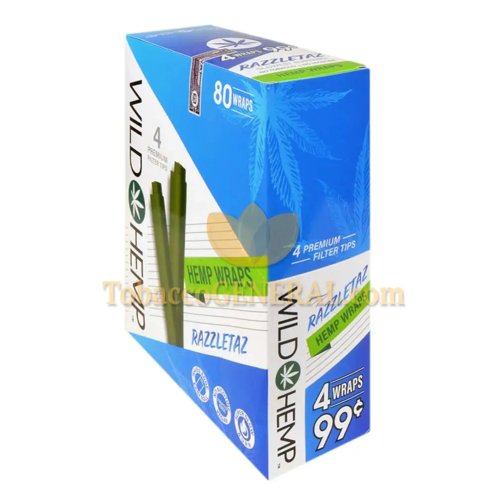Wild Hemp Razzletaz Pre-Rolled Filter Wraps 99c Pre-Priced 20 Pouches of 4