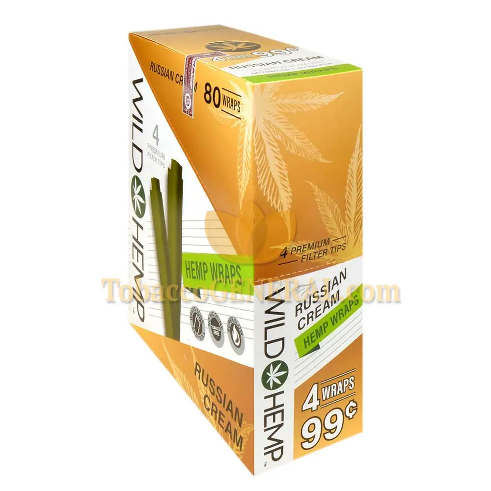Wild Hemp Russian Cream Pre-Rolled Filter Wraps 99c Pre-Priced 20 Pouches of 4