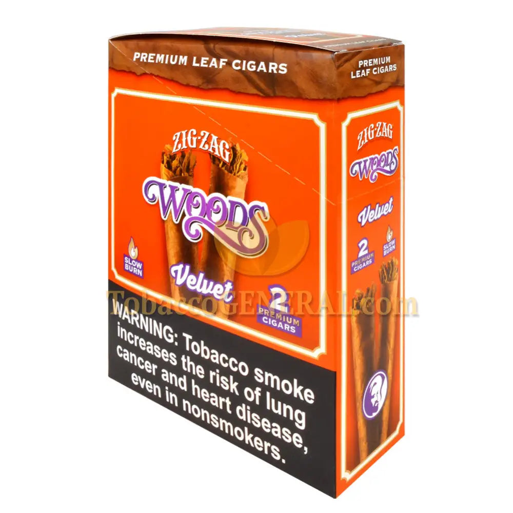Zig Zag Woods Premium Leaf Cigars Velvet 15 pouches of 2