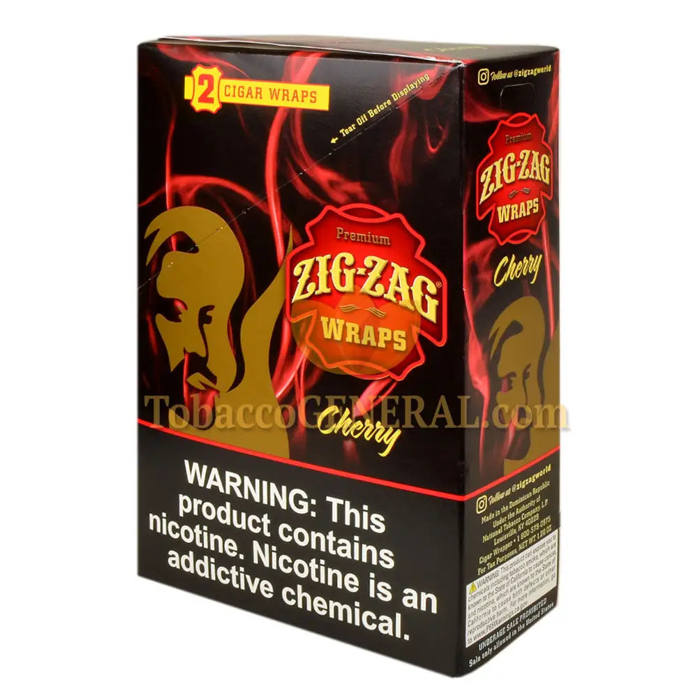 zig zag tobacco Zig Zag Wraps Premium Cherry 25 Packs of 2