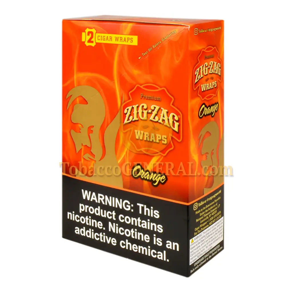 Zig Zag Wraps Premium French Orange 25 Packs of 2