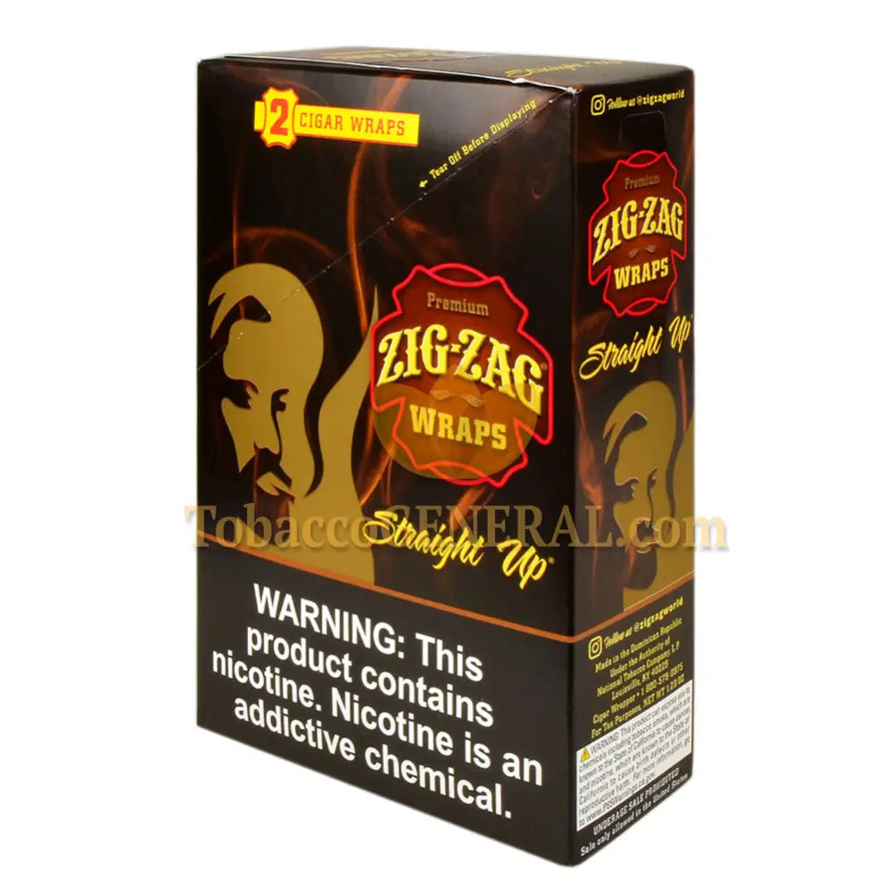 Zig Zag Wraps Premium Straight Up 25 Packs of 2