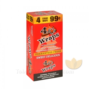 4 Kings Sweet Delicious Wraps 99c Pre-Priced 30 Pouches of 4