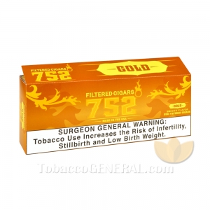 752 Gold Filtered Cigars 10 Packs of 20