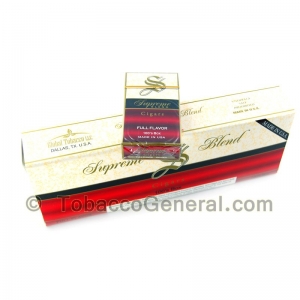 Supreme Blend Full Flavor Filtered Cigars 10 Packs of 20