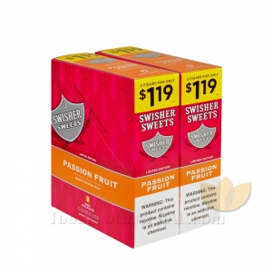 Swisher Sweets Passion Fruit Cigarillos 1.19 Pre-Priced 30 Packs of 2
