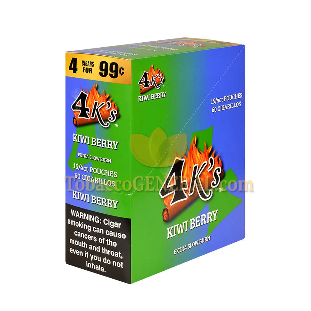 4 Kings Cigarillos 15 Packs of 4 Kiwi Berry