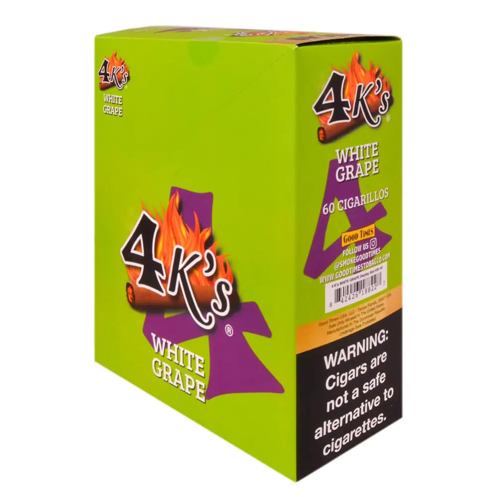 4 Kings Cigarillos 15 Packs of 4 Pre-Priced 1.49 White Grape