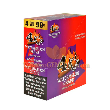 4 Kings Cigarillos 15 Packs of 4 Watermelon Grape