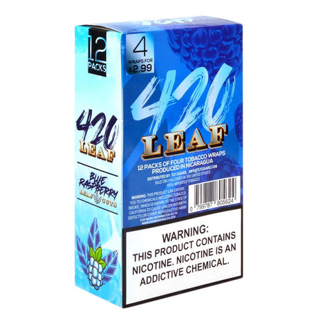 420 Leaf Wraps Blue Raspberry 12x4 Pre-Priced $2.99