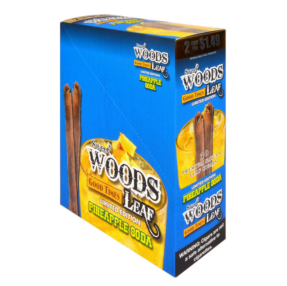 Good Times Sweet Woods Leaf Cigars 1.49 Pre-Priced 15 Packs of 2 Pineapple Soda