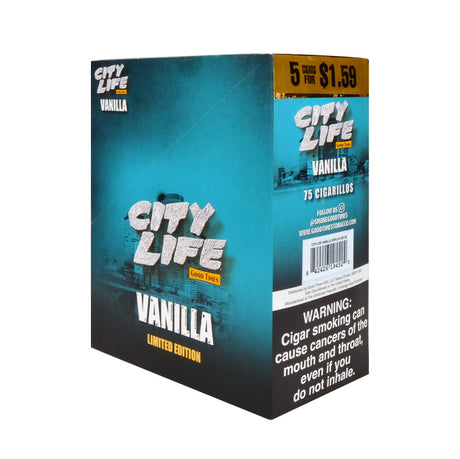 City Life Cigarillos 1.59 Pre-Priced 15 Packs of 5 Cigars Vanilla