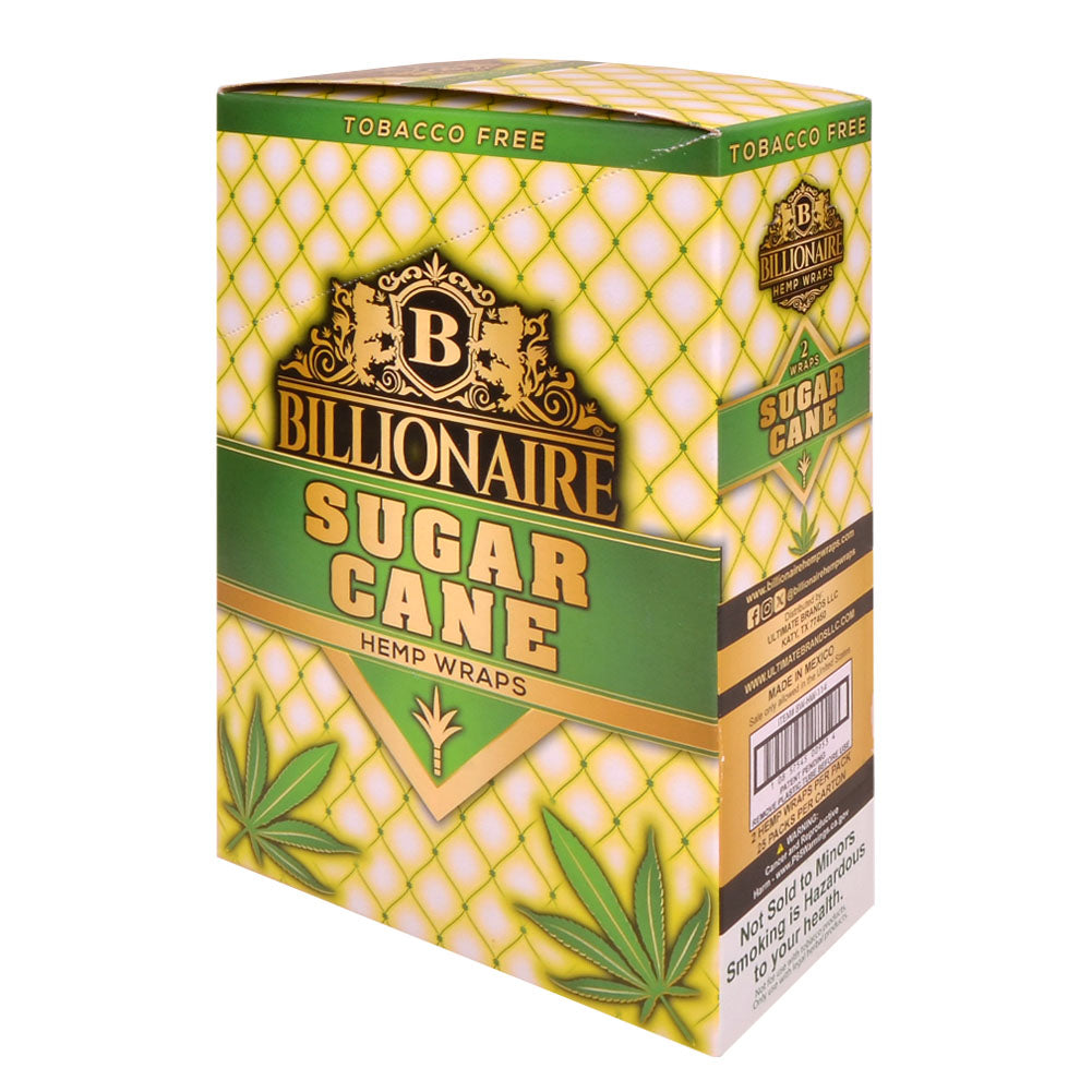 Billionaire Hemp Wraps Sugar Cane  25 Packs of 2