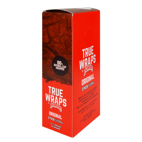 Backwoods True Wraps All-Natural Leaf Wrappers 12 Packs of 2 Original