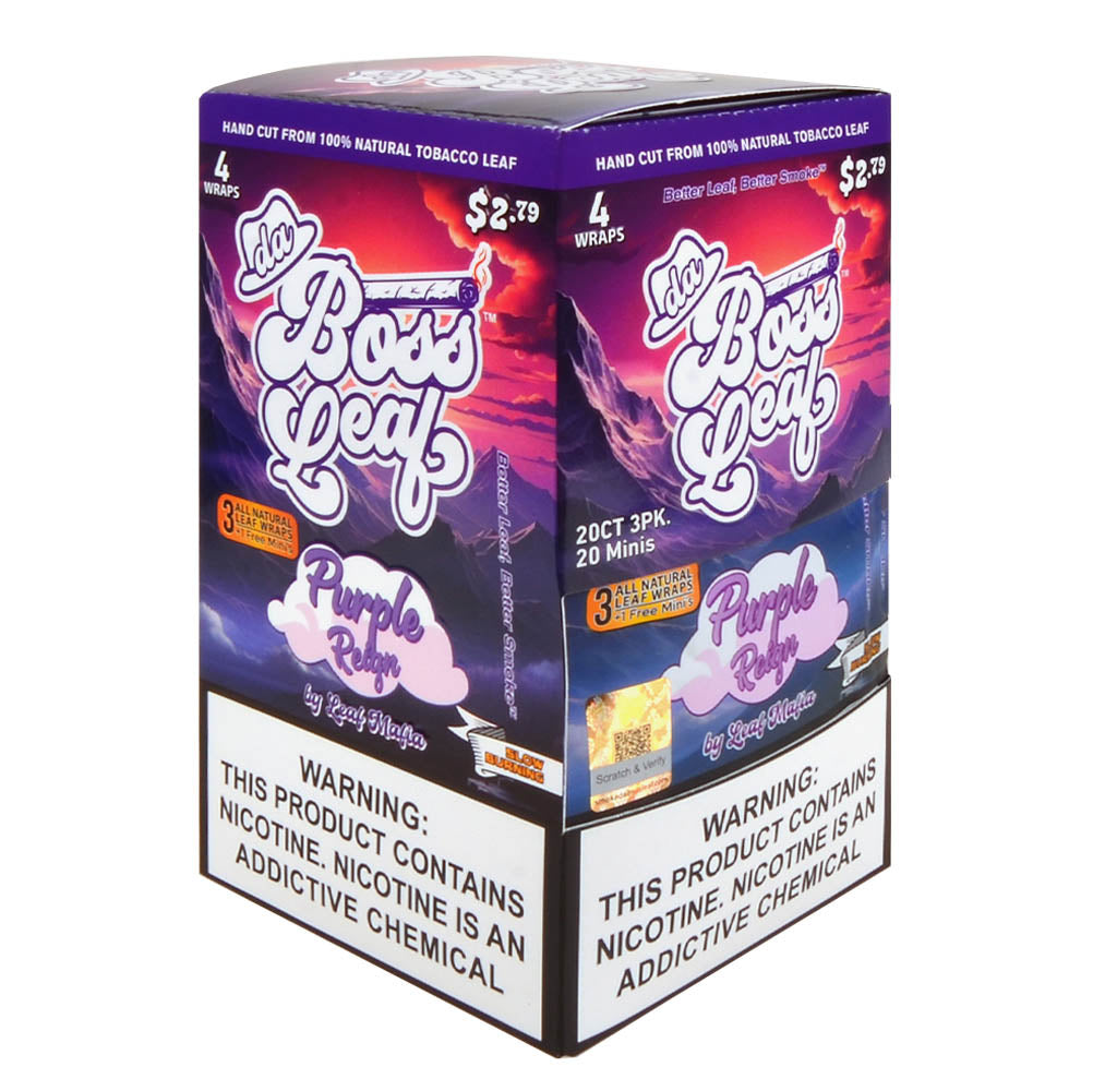Da Boss Purple Reign Leaf Wraps 20 packs of 4, $2.79 pre-price